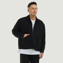 파이브엑스라지 남성용 빅사이즈 크롭 트러커 오버핏 자켓