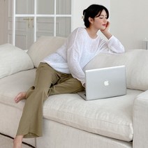 로미스토리 여성용 와이드 일자핏 밴딩 팬츠