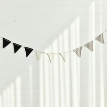 씨엠와이케이 트라이앵글 패턴 가랜드 3종 x 3p 세트, 블랙, 화이트, 그레이