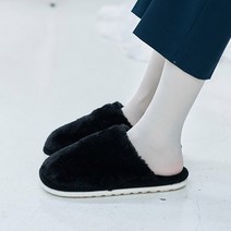 유니크9 여성용 따뜻한 밍크털 겨울 실내 홈 슬리퍼