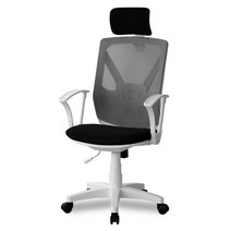 체어포커스 챔프 CMP2 헤더형 의자, 화이트(바디) + 그레이