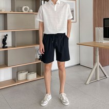 어나더디 남성용 링클프리 5부 밴딩 팬츠