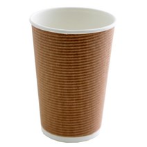 3중 단열 종이컵 엠보싱 크라프트 390ml, 1박스