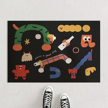 더자카 캐릭터 PVC 미끄럼방지 코일 매트, 강아지