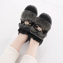 여성용 토끼털 스웨이드 퍼 단화 KA-5055