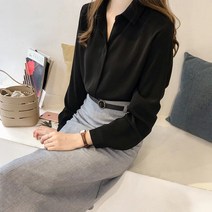 여성용 두봄 쉬폰 오피스룩 셔츠