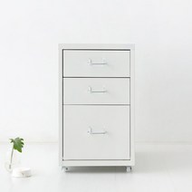 마켓비 FIHA 낮은서랍장 2.1단, 화이트, 3개