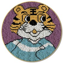 알로데 애니멀 라운드 러그 카펫 DIY 스킬 자수 세트 중국어버전, NO 03(컬러인쇄메쉬), 1세트