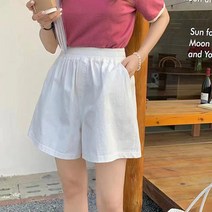 여성용 레몬소울 찰티 밴딩 와이드 반바지