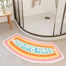 JCP 논슬립 곡선 롱 발매트, 레인보우