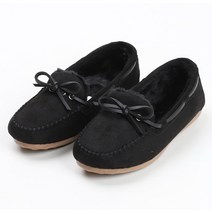 코나블루 여성용 퍼안감 스웨이드 리본 로퍼 2cm DT3395