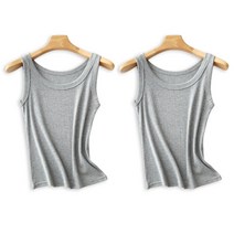 TSH 여성용 레이온 스판 골지 나시 2p