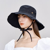 화이트샌즈 린넨 와이드 스트링 플로피햇 노라