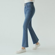 핑크시슬리 여성용 젤리 ver 더블버튼 부츠컷 셀프컷팅 데님 팬츠