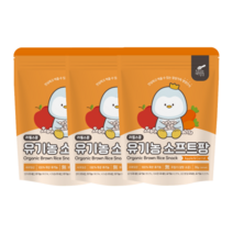 리틀스푼 유아용 유기농 소프트팡 쌀과자 30g, 사과 + 당근 혼합맛, 3개