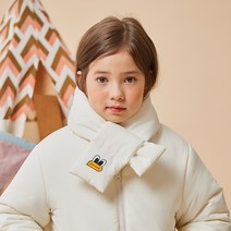 팬콧키즈 아동용 팝아이즈 컬러배색 패딩 목도리