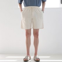 플레이즈 남성용 스트링허리밴딩 포켓 5부 면반바지