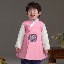 더예한복 남아용 587 예하분홍 한복 세트