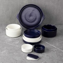 블룸엣홈 몬타지오 2인 식기홈 세트 13p, 네이비,크림, 식기 7종