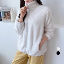세컨그라운드 여성용 반하이넥 털 집업