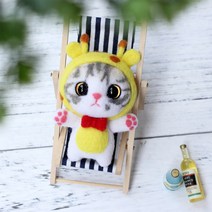 아트조이 DIY 양모펠트 키트, 1세트, 기린 고양이
