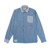 남성용 2C 순면 데님 캠퍼 스트릿 셔츠 + 에이프런