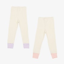 레인보우키즈 아동용 밑단 배색 레깅스 2종 세트