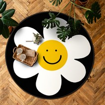 이정데코 스마일 볼콘 포인트 원형 러그