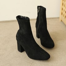 탑모델 치스트 스판 앵클 삭스 부츠 스웨이드 7cm