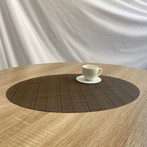 PVC 컬러 원형 테이블 매트 2p, TYPE 12, 45 x 32 cm