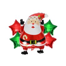 크리스마스 산타 별풍선 세트, 혼합색상, 1개