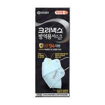 유한킴벌리 크리넥스 베이직 4단접이식 방역용 KF94마스크 대형 1매 개별포장 (하늘색)