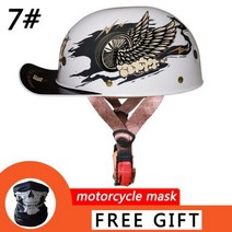 스냅백헬멧 여름헬멧 반모헬멧 호환 헬멧 오토바이 복고풍 승마 스쿠터 맞춤형 야구 모자 반 베스파 야마하 가와사키 혼다 스즈키, 7+M