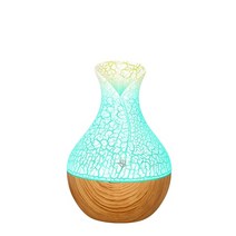 usb air 가습기 미니 우드 그레인 에센셜 오일 디퓨저 가정용 아로마 디퓨저 아로마 테라피 with led night light for office, 가벼운 균열
