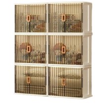 이동식 투명 접이식 서랍장 4단 6단 원룸 드레스룸 모듈 수납장, 폭 50 4개 회색 투명