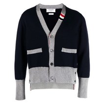 톰브라운 [명품]톰브라운 23FW 삼선 스트라이프 코튼 가디건 네이비 ..