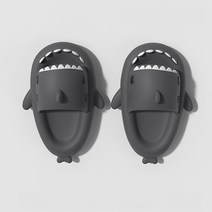 플랜와이 샤크 EVA 남여공용 물놀이 홈 슬리퍼, 블랙