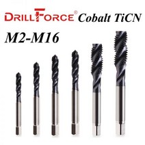 드릴포스 코발트 나사 탭 드릴 비트 나선형 플루트 메트릭 M2-M16 TICN 코팅 공작 기계 스테인레스 스틸, M2.5x0.45, 1PC