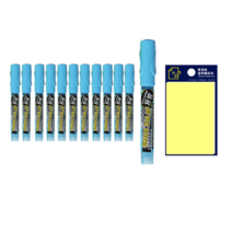 동아 블랙보드마카 12p + 투코비 스티키 메모패드 세트, sky, 2세트