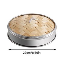 대나무찜기 찜통둥근 스테인레스 스틸 대나무 기선 케이지 바구니 손잡이 만두 빵 음식 김이 나는 그리드, 11 A