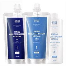 아모스 아미노 매직셋팅펌2종 셋팅 매직펌제400ml, 1제 익스트림(강모)400ml 2제타입 액상500ml