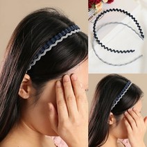 무광 웨이브 헤어밴드 2P세트(네이비 연블루) 헤어악세사리 머리띠파는곳 고무줄머리끈