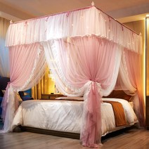 패밀리 침대 모기장 슈퍼싱글 대형 캐노피 공주 레이스 유럽풍, E세트 + 1.5m 침대