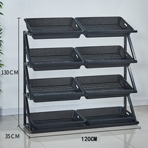 과일 매대 스탠드 선반 마트 진열대 전시대 4단 5단, 블랙 / 4단, 1개