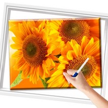 SHEXIU 3D 보석십자수 액자 캔버스형 DIY 세트 라운드 비즈40 X 50cm, SX020  금빛 해바라기5x1세트