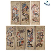 명품 책거리도 7폭 민화 도안 민화그리기 본그림 공모전 취미 원데이클래스 수업자료 컬러링, 명품 책거리도 7폭 병풍(5), 고급 닥순지, 원본 사이즈(추천)