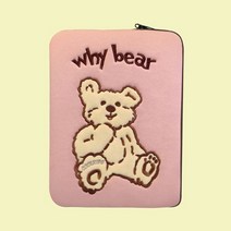 [천삼백케이] [쿨키즈타운] WHY BEAR classic laptop pouch -Pink(15inch), 단품