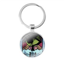 타로 문 Cartoon Creative Lover Design glass cabochon keychain Bag Car key chain Ring Holder Charms keyc, [05] images 5