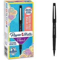 일본직발송 3. PAPERMATE FLAIR ORIGINAL FTP M BLACK (BOX OF 12) 펜 (병행 수입품) B0021UA318, One Size, One Color