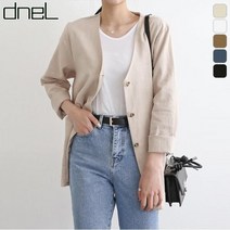 드넬 노카라4버튼린넨자켓DJ11800A